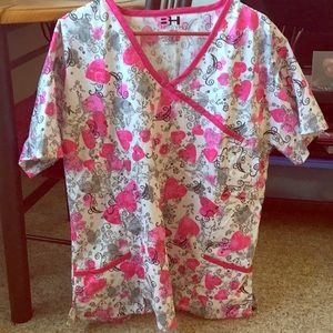 Beverly Hills scrubs shirt. New 2X fit.